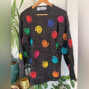 80’s colorful, sparkly Rafaella sweater. Oversized 80’s goodness